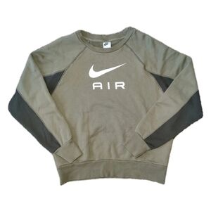 Nike Air French Terry Crew Sweatshirt Mens Medium Olive Green Pullover
